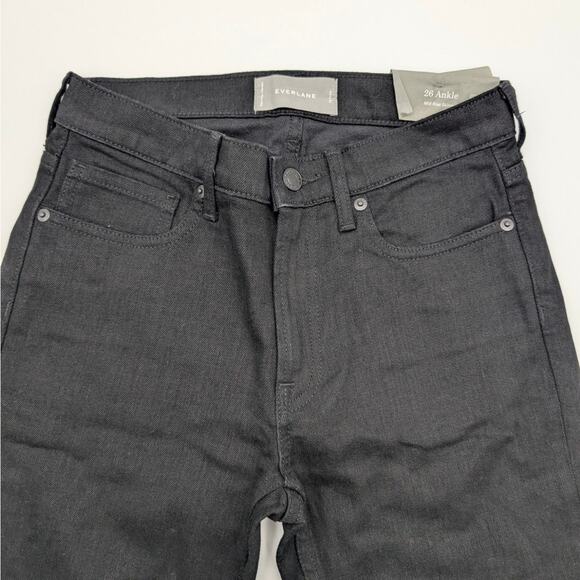 Everlane Women's The Mid Rise Ankle Skinny Jeans Stretch Zip Fly Black Size 26 - Picture 4 of 13